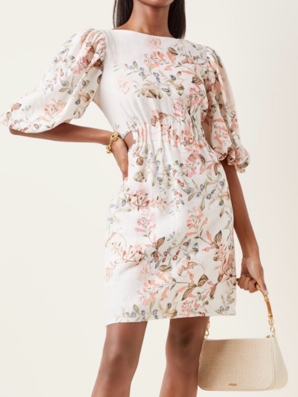 Cara Cara Bonnie Dress in Trellis Floral Ivory